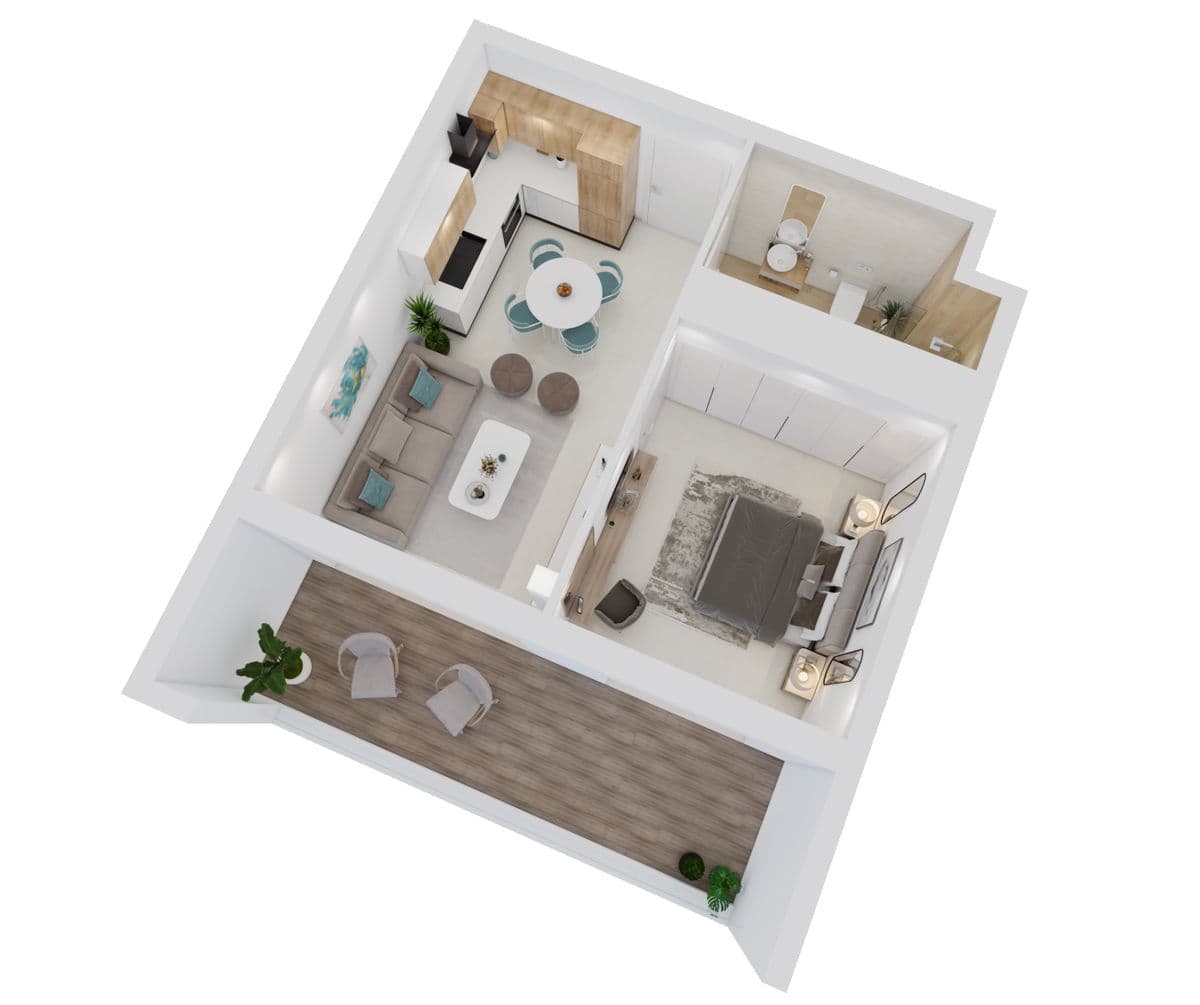 Plan axonométrique Appartement S+1